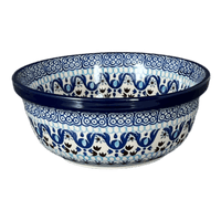 A picture of a Polish Pottery Bowl, Round, 6.25" in "Blue Ribbon" by Ceramika Artystyczna  | A209-1026X as shown at PolishPotteryOutlet.com/products/6-25-bowl-blue-ribbon-a209-1026x