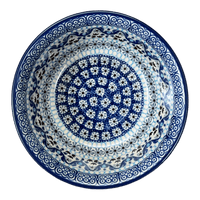 A picture of a Polish Pottery Bowl, Round, 6.25" in "Blue Ribbon" by Ceramika Artystyczna  | A209-1026X as shown at PolishPotteryOutlet.com/products/6-25-bowl-blue-ribbon-a209-1026x