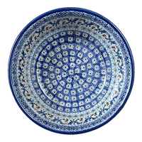 A picture of a Polish Pottery CA 7.75" Bowl (Blue Ribbon) | A211-1026X as shown at PolishPotteryOutlet.com/products/7-75-bowl-blue-ribbon-a211-1026x