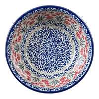A picture of a Polish Pottery CA 7.75" Bowl (Red Aster) | A211-1435X as shown at PolishPotteryOutlet.com/products/7-75-bowl-red-aster-a211-1435x