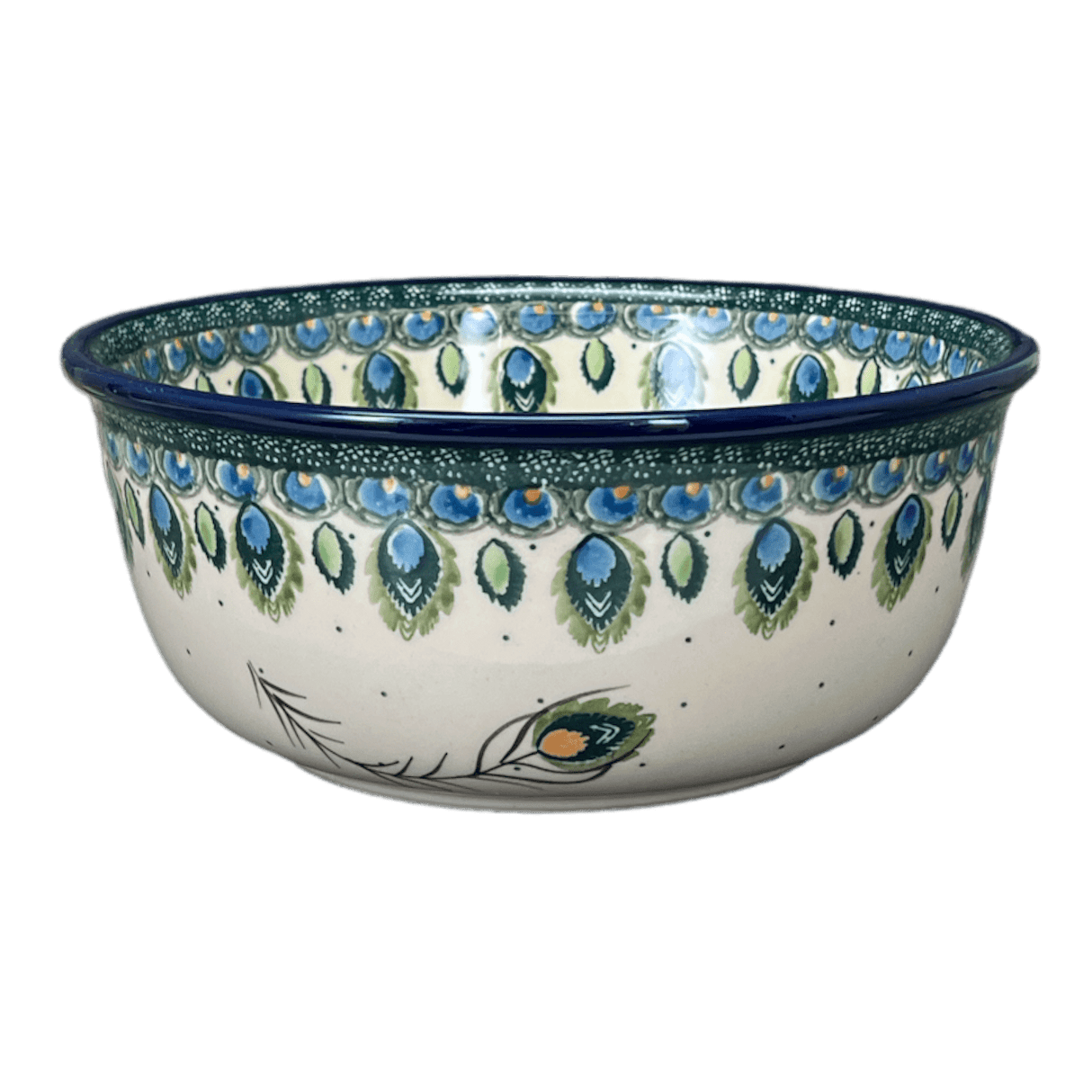 Bowl, Round, 7.75" in "Peacock Plume" by Ceramika Artystyczna | A211-2218X