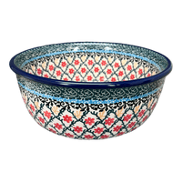 A picture of a Polish Pottery CA 7.75" Bowl (Garden Trellis) | A211-U2123 as shown at PolishPotteryOutlet.com/products/7-75-bowl-garden-trellis-a211-u2123