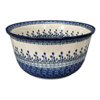 A picture of a Polish Pottery CA 12.5" Bowl (Waving Tulips) | A213-1825X as shown at PolishPotteryOutlet.com/products/12-5-bowl-waving-tulips-a213-1825x
