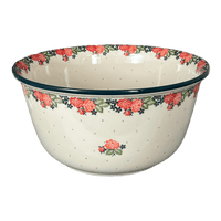 A picture of a Polish Pottery CA 12.5" Bowl (Classic Rose) | A213-2120Q as shown at PolishPotteryOutlet.com/products/12-5-bowl-classic-rose-a213-2120q