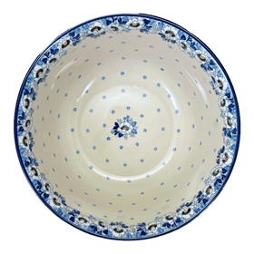 Polish Pottery CA 12.5" Bowl (Snow White Anemone) | A213-2222X Additional Image at PolishPotteryOutlet.com