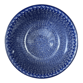 Polish Pottery CA 12.5" Bowl (Wavy Blues) | A213-905X Additional Image at PolishPotteryOutlet.com