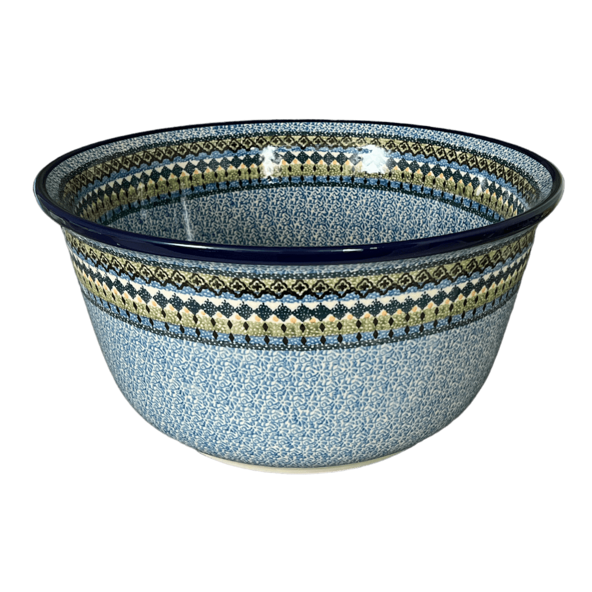 Bowl, Round, 12.5" in "Aztec Blues" by Ceramika Artystyczna | A213-U4428