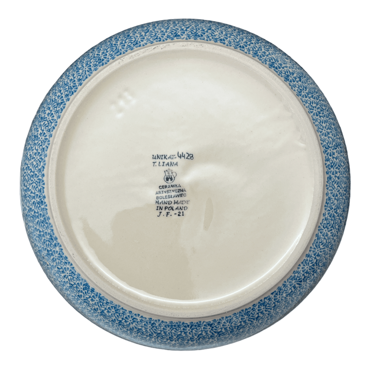 Bowl, Round, 12.5" in "Aztec Blues" by Ceramika Artystyczna | A213-U4428