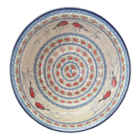 Polish Pottery CA 12.5" Bowl (Bullfinch Berries) | A213-U4917 Additional Image at PolishPotteryOutlet.com