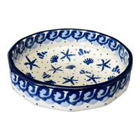 A picture of a Polish Pottery 5" Multiangular Bowl (Walk on the Beach) | A221-1016X as shown at PolishPotteryOutlet.com/products/5-multiangular-bowl-walk-on-the-beach-a221-1016x