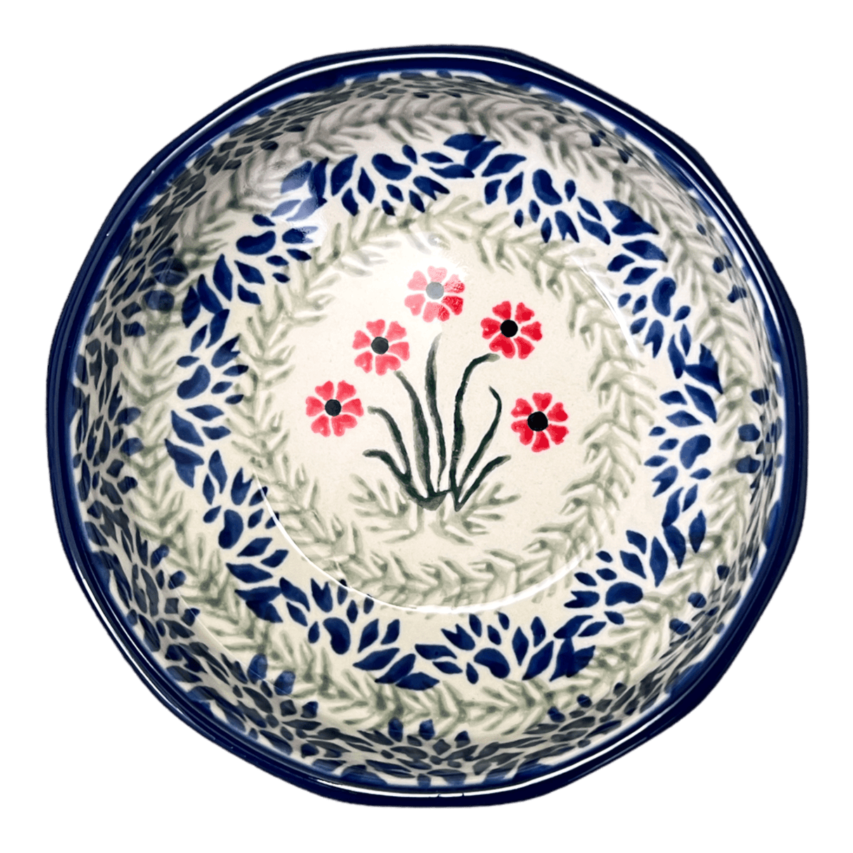 Bowl, Multiangular, 5" in "Red Aster" by Ceramika Artystyczna | A221-1435X