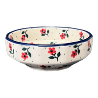 A picture of a Polish Pottery C.A. Multangular Bowl (Flower Girl) | A221-1661X as shown at PolishPotteryOutlet.com/products/5-multiangular-bowl-flower-girl-a221-1661x