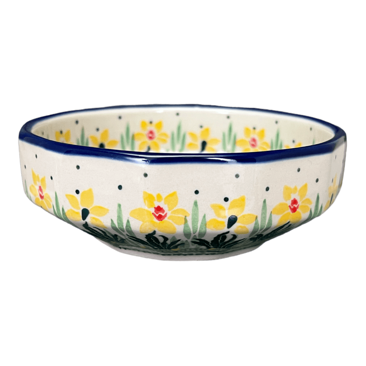 Bowl, Multiangular, 5" in "Daffodils in Bloom" by Ceramika Artystyczna | A221-2122X