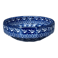 A picture of a Polish Pottery C.A. Multangular Bowl (Wavy Blues) | A221-905X as shown at PolishPotteryOutlet.com/products/5-multiangular-bowl-wavy-blues-a221-905x