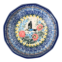 A picture of a Polish Pottery C.A. Multangular Bowl (Hummingbird Bouquet) | A221-U3357 as shown at PolishPotteryOutlet.com/products/5-multiangular-bowl-hummingbird-bouquet-a221-u3357