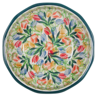 A picture of a Polish Pottery C.A. Multangular Bowl (Tulip Burst) | A221-U4226 as shown at PolishPotteryOutlet.com/products/5-multiangular-bowl-tulip-burst