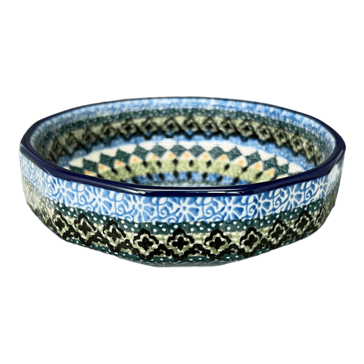 Bowl, Multiangular, 5" in "Aztec Blues" by Ceramika Artystyczna | A221-U4428