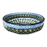 A picture of a Polish Pottery C.A. Multangular Bowl (Aztec Blues) | A221-U4428 as shown at PolishPotteryOutlet.com/products/5-multiangular-bowl-aztec-blues-a221-u4428