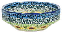 A picture of a Polish Pottery CA Multangular Bowl (Sunflowers) | A221-U4739 as shown at PolishPotteryOutlet.com/products/5-multiangular-bowl-sunflowers