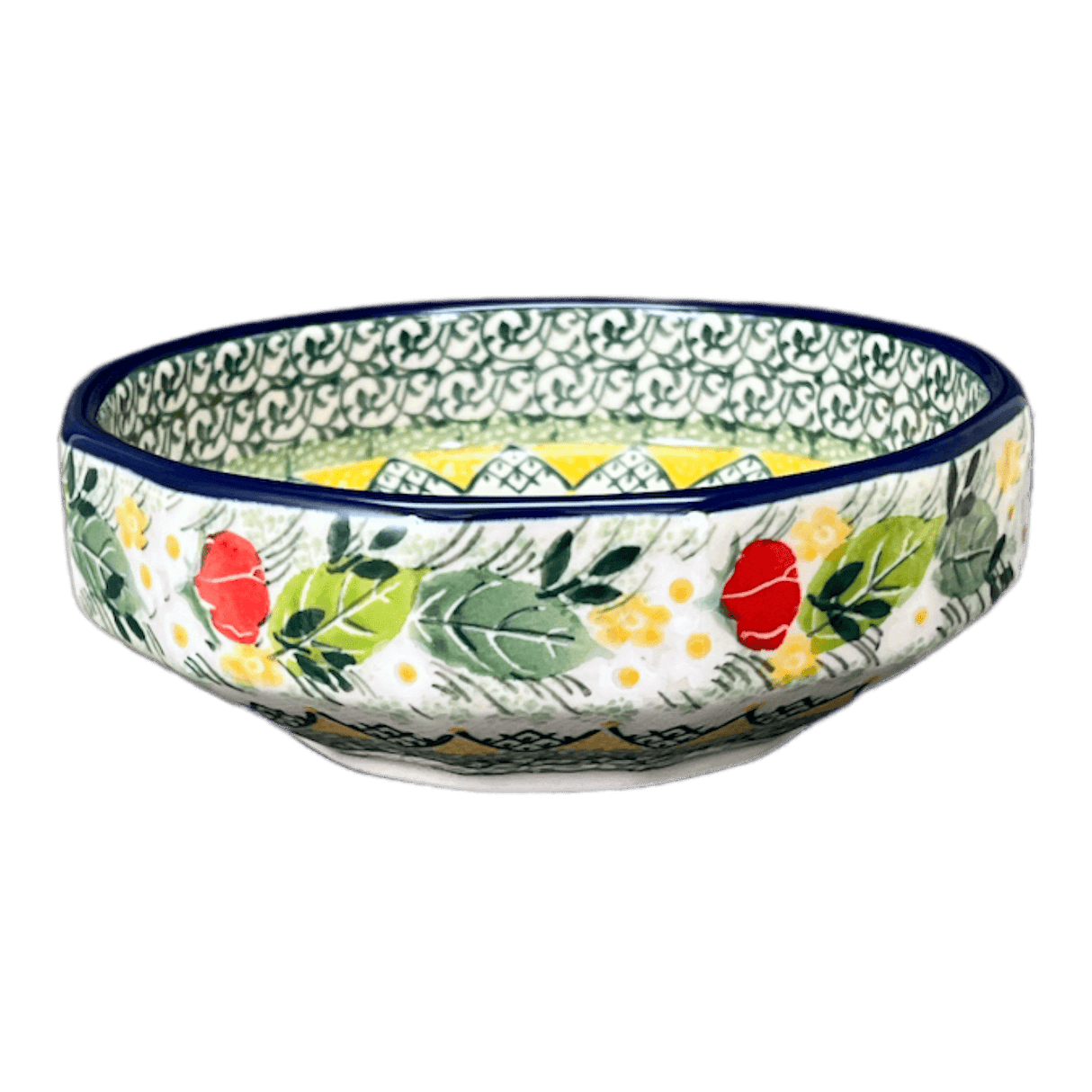 Bowl, Multiangular, 5" in "Camellias" by Ceramika Artystyczna | A221-U4812