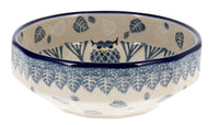 A picture of a Polish Pottery C.A. Multangular Bowl (Lone Owl) | A221-U4872 as shown at PolishPotteryOutlet.com/products/5-multiangular-bowl-lone-owl-a221-u4872