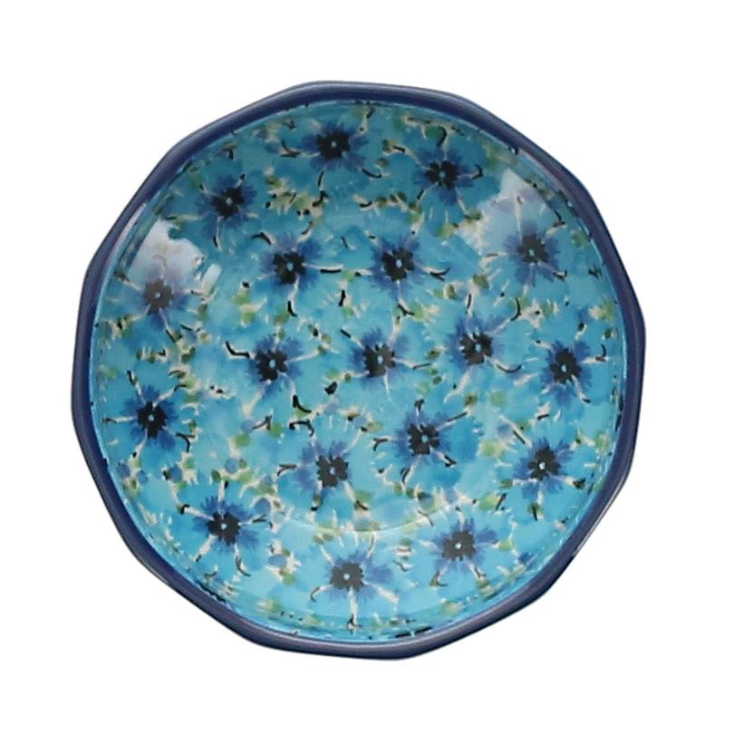 Bowl, Multiangular, 5" in "Bachelor Button Bouquet" by Ceramika Artystyczna | A221-U4929