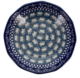Polish Pottery 5" Multiangular Bowl (Cat & Mouse) | A221-U9967 Additional Image at PolishPotteryOutlet.com