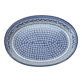 Polish Pottery C.A. 13.75" x 9.25" Oval Baker (Blue Ribbon) | A296-1026X Additional Image at PolishPotteryOutlet.com