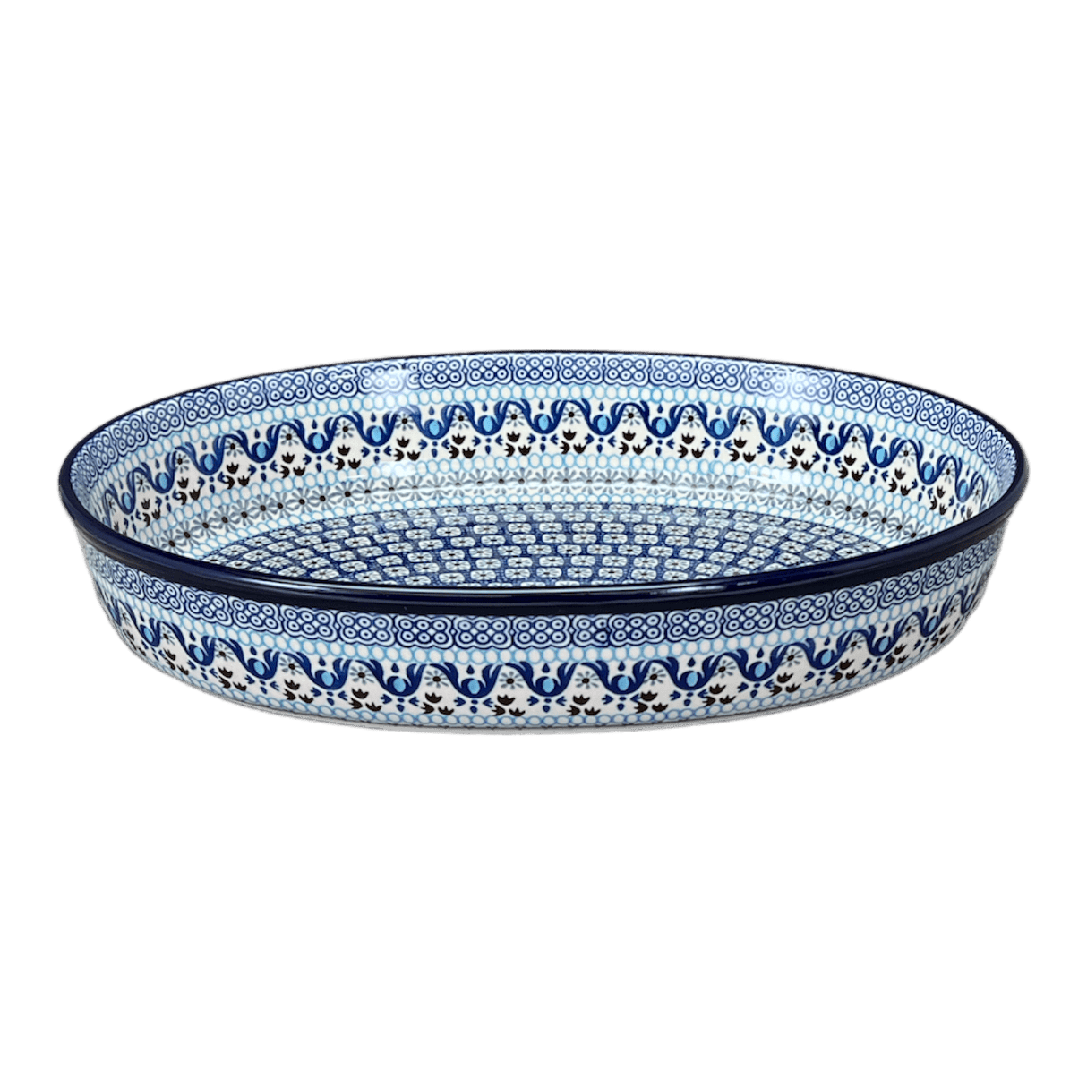 Baker, Oval, 13.75" x 9.25" in "Blue Ribbon" by Ceramika Artystyczna | A296-1026X