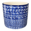 Polish Pottery CA 4.75" Flower Pot (Wavy Blues) | A361-905X at PolishPotteryOutlet.com