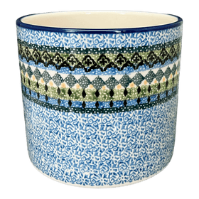 Polish Pottery CA 4.75" Flower Pot (Aztec Blues) | A361-U4428 Additional Image at PolishPotteryOutlet.com