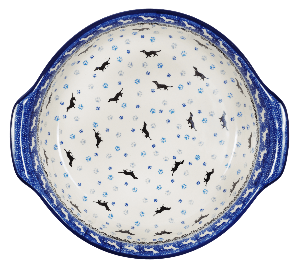 Baker, Round Handles, 10.25" in "Wiener Dog Delight" by Ceramika Artystyczna | A417-2151X