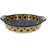 Baker, Round Handles, 10.25" in "Sunflowers" by Ceramika Artystyczna | A417-U4739