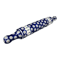 A picture of a Polish Pottery Rolling Pin (Peacock) | A439-54 as shown at PolishPotteryOutlet.com/products/rolling-pin-peacock-a439-54