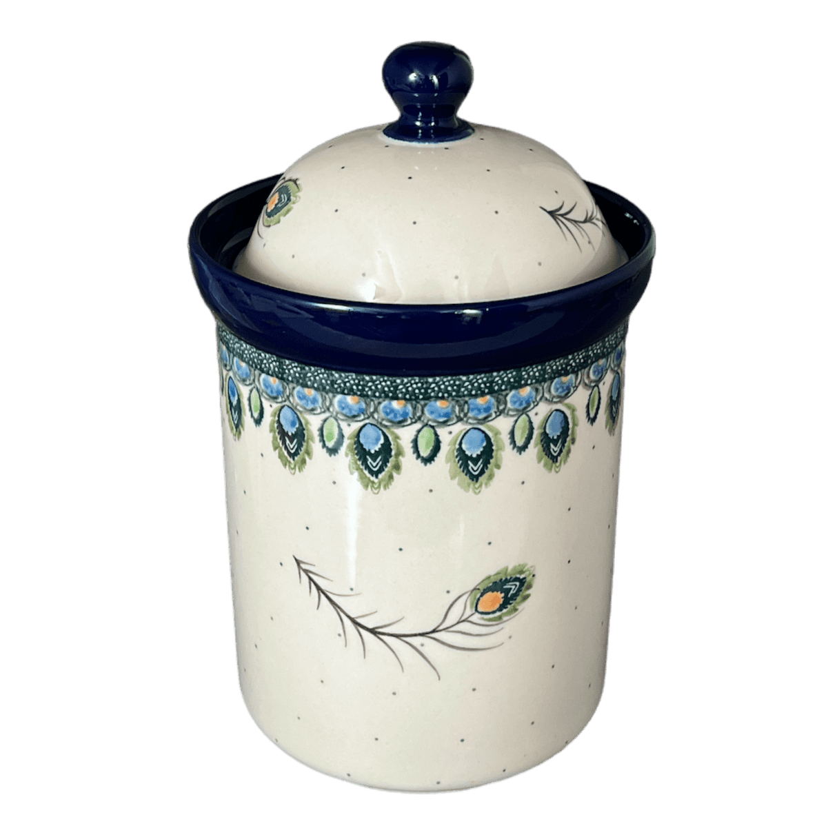 Canister, 1.5 Liter in "Peacock Plume" by Ceramika Artystyczna | A493-2218X