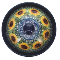 A picture of a Polish Pottery CA 1.5 Liter Canister (Sunflowers) | A493-U4739 as shown at PolishPotteryOutlet.com/products/1-5-liter-canister-sunflowers-a493-u4739