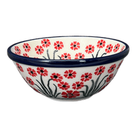 A picture of a Polish Pottery 4.75" Bowl (Red Aster) | A556-1435X as shown at PolishPotteryOutlet.com/products/4-75-bowl-red-aster-a556-1435x