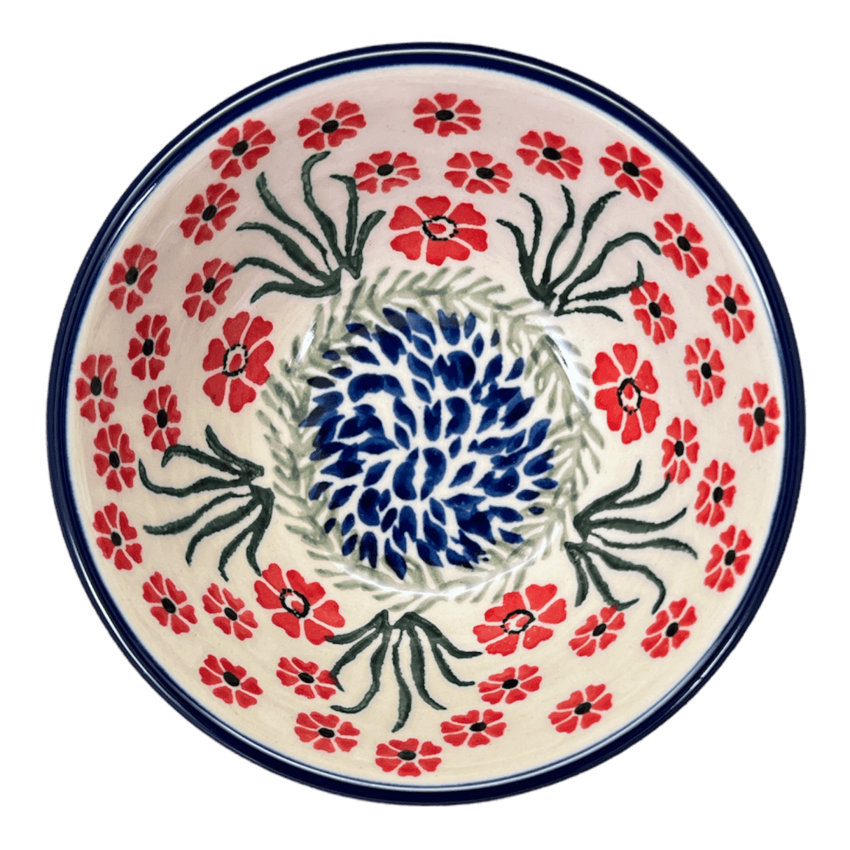 Bowl, Round, 4.75" in "Red Aster" by Ceramika Artystyczna | A556-1435X