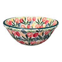 A picture of a Polish Pottery 4.75" Bowl (Tulip Burst) | A556-U4226 as shown at PolishPotteryOutlet.com/products/4-75-bowl-tulip-burst-a556-u4226