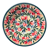 A picture of a Polish Pottery CA 4.75" Bowl (Tulip Burst) | A556-U4226 as shown at PolishPotteryOutlet.com/products/4-75-bowl-tulip-burst-a556-u4226