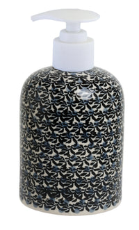 A picture of a Polish Pottery Soap Dispenser (Beautiful Night) | A573-2191X as shown at PolishPotteryOutlet.com/products/soap-dispenser-2191x-01