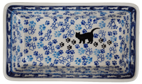 A picture of a Polish Pottery 8" x 5" Bread Baker (Cat Tracks) | A603-1771 as shown at PolishPotteryOutlet.com/products/bread-baker-1771