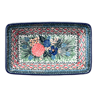 A picture of a Polish Pottery CA 8" x 5" Bread Baker (Garden Trellis) | A603-U2123 as shown at PolishPotteryOutlet.com/products/bread-baker-garden-trellis-a603-u2123