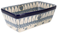 A picture of a Polish Pottery 8" x 5" Bread Baker (Lone Owl) | A603-U4872 as shown at PolishPotteryOutlet.com/products/bread-baker-lone-owl-a603-u4872