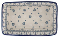 A picture of a Polish Pottery CA 8" x 5" Bread Baker (Lone Owl) | A603-U4872 as shown at PolishPotteryOutlet.com/products/bread-baker-lone-owl-a603-u4872