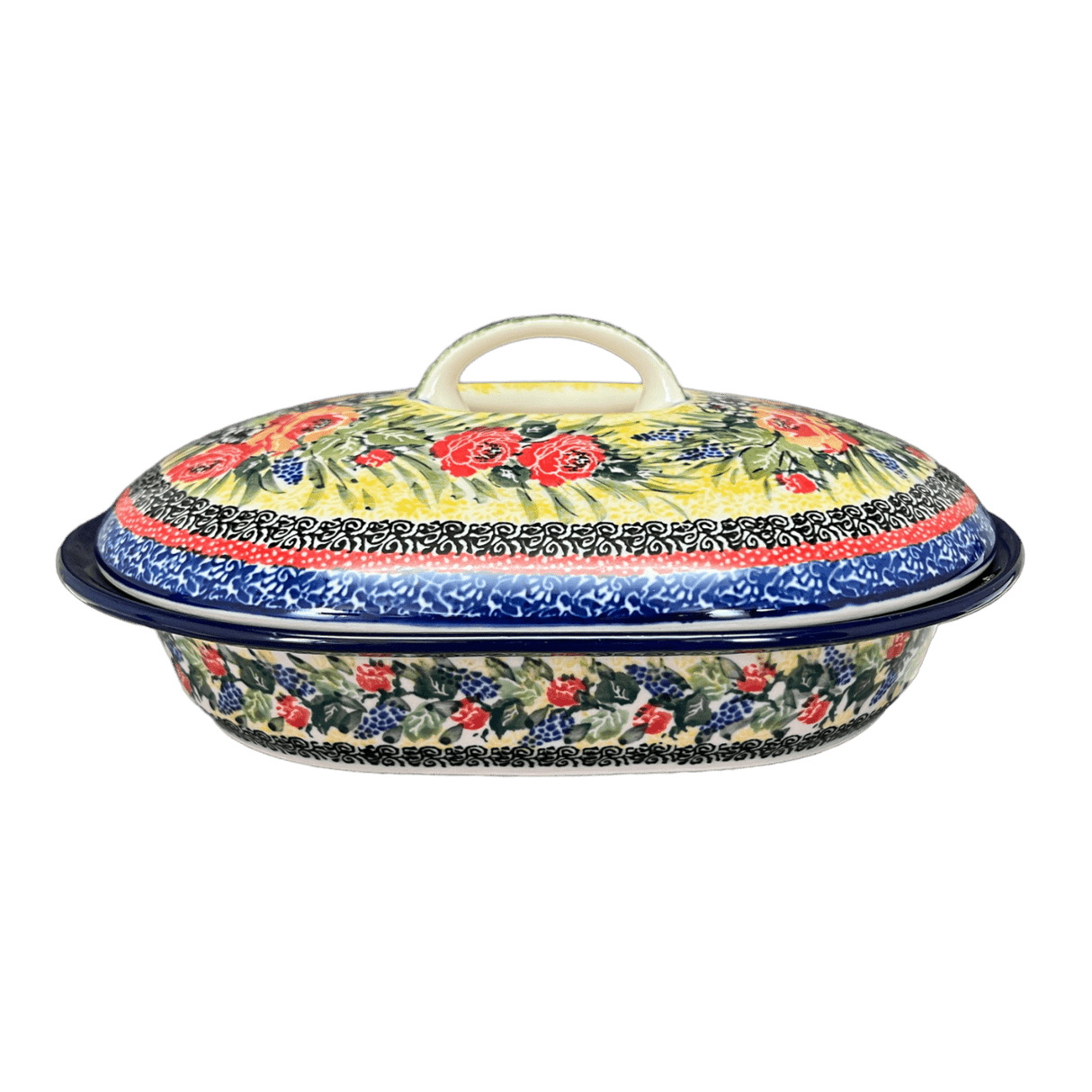 Casserole, Covered, 10" x 7.75" Small in "Beautiful Bouquet" by Ceramika Artystyczna | A617-U4616