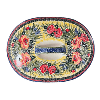 A picture of a Polish Pottery Small Covered Casserole (Beautiful Bouquet) | A617-U4616 as shown at PolishPotteryOutlet.com/products/small-covered-casserole-beautiful-bouquet-a617-u4616