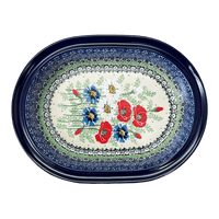 A picture of a Polish Pottery Small Covered Casserole (Perennial Bouquet) | A617-U4968 as shown at PolishPotteryOutlet.com/products/small-covered-casserole-perennial-bouquet-a617-u4968