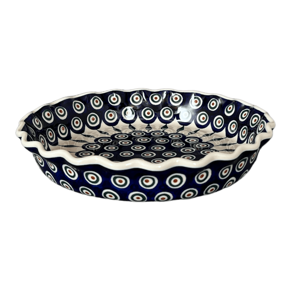 Quiche/Pie Dish, 10" in "Peacock" by Ceramika Artystyczna | A636-54