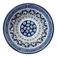 A picture of a Polish Pottery Ridged 5.5" Bowl (Blue Ribbon) | A696-1026X as shown at PolishPotteryOutlet.com/products/ridged-5-5-bowl-blue-ribbon-a696-1026x